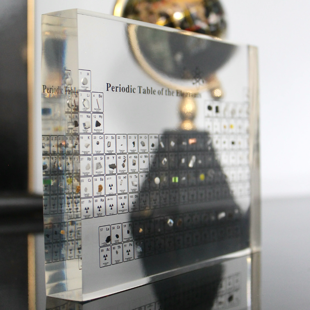 Illuminated Periodic Table with Real Elements | Premium Acrylic Display for Educational Use and Home Decor