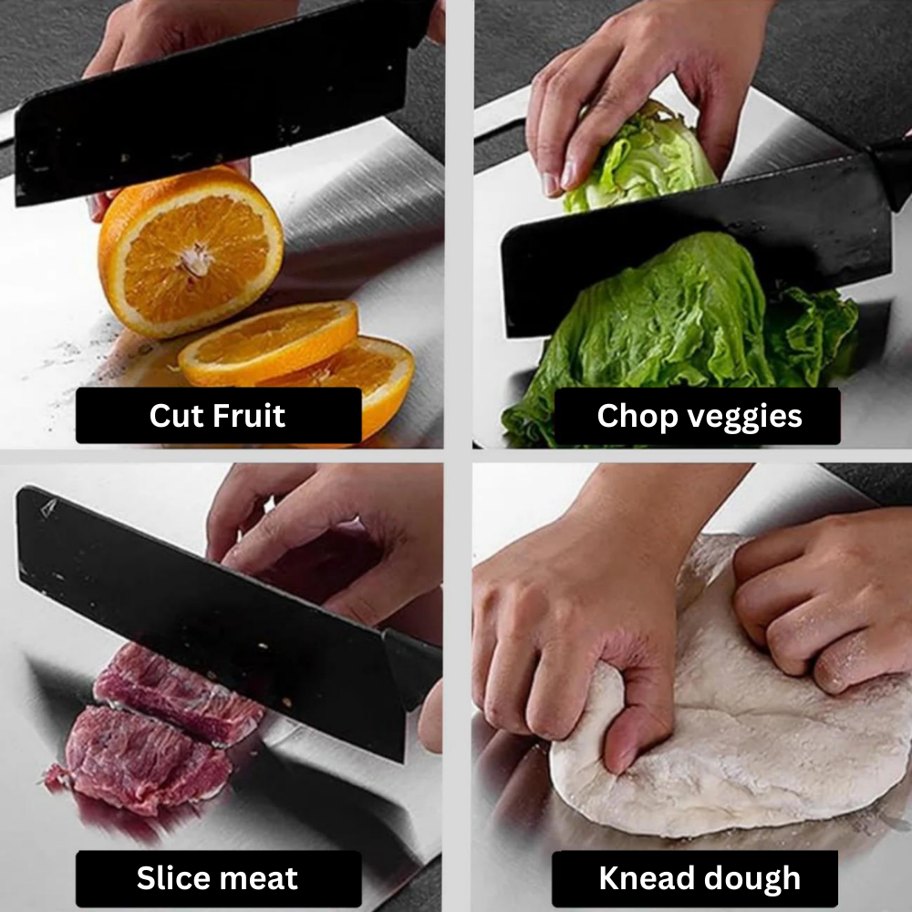 100% Medical Titanium Cutting Board | Durable, Non-Porous Surface for Safe Food Preparation & Easy Cleaning