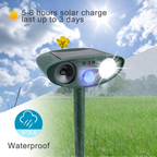 Ultrasonic Solar Cat Repeller | Waterproof, Infrared Motion Sensor & Effective for Outdoor Spaces up to 2425 sq ft