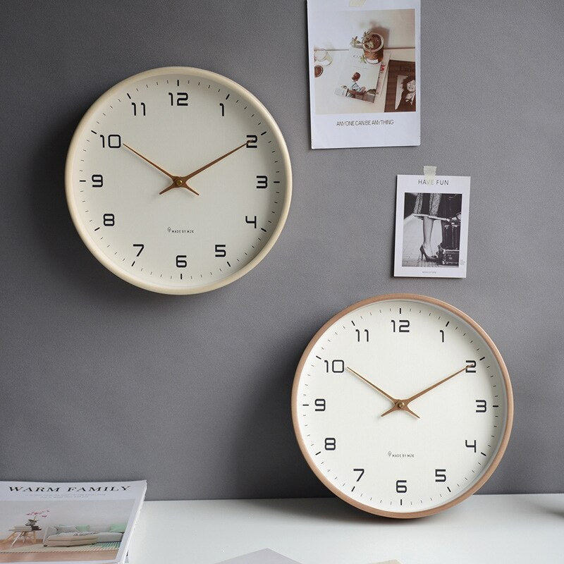 Scandinavian Wall Clock - Minimalist Design with Easy-to-Read Numbers for Home Decor & Office Use