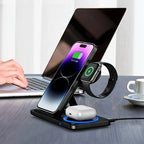 3-in-1 Magnetic Wireless Charging Station | Fast Charging for Phone, Watch & Headphones at Home or Office