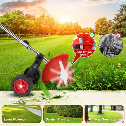 Lawn Grass Edge Cutter: Ultimate Battery Operated Turf Trimmer and Wiper Snipper with Wheels for Effortless Cutting