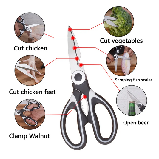 Heavy Duty Kitchen Scissors – Stainless Steel Multi-Purpose Cutter for Meat, Fish & Veggies