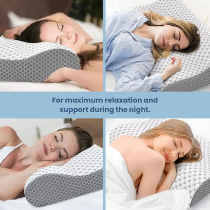 Orthopaedic Memory Foam Pillow | Ergonomic B-Shape Design & Adjustable Height for Neck and Spine Support