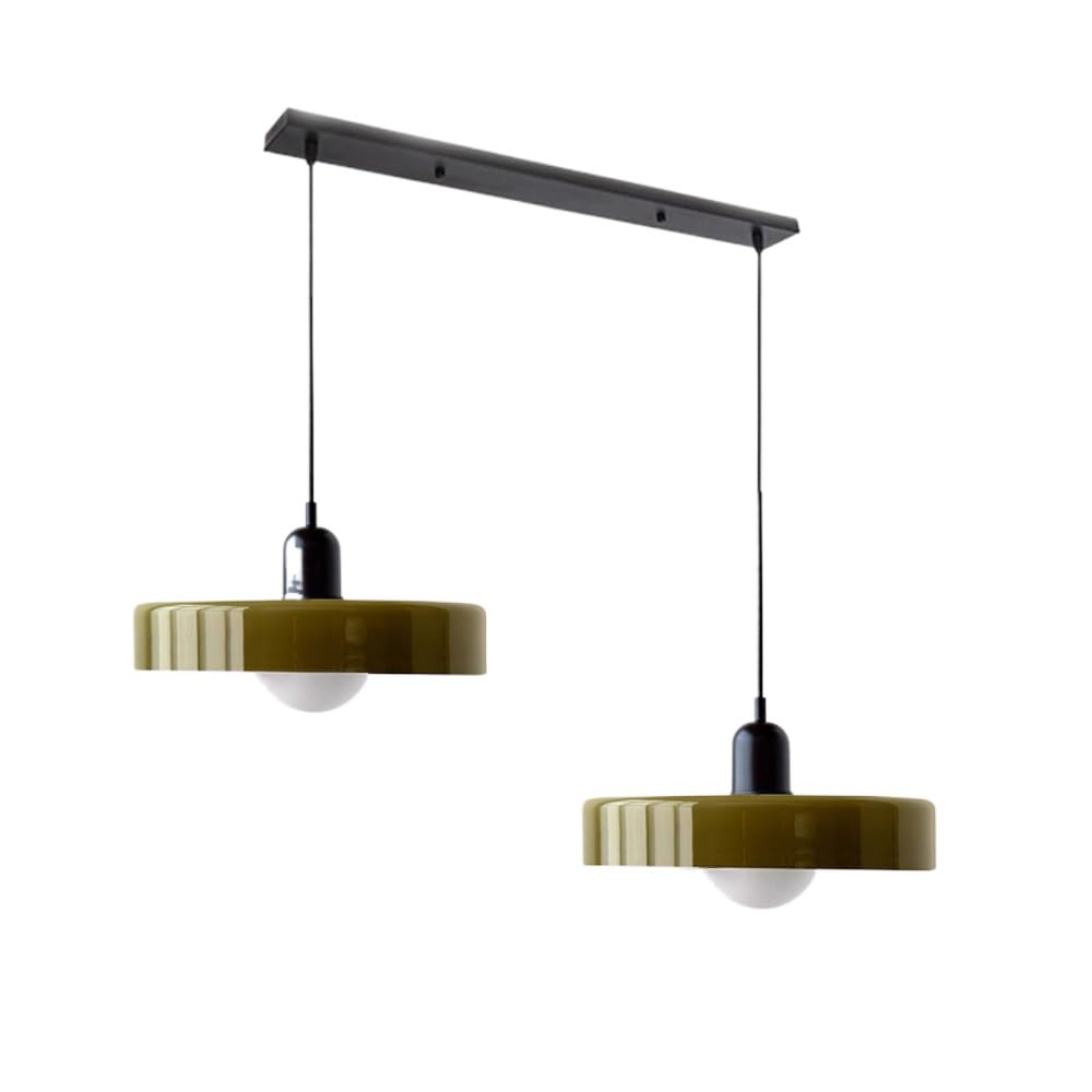 LED Glass Pendant Light with 2 Heads - Modern Design for Kitchen Island & Dining Room Lighting