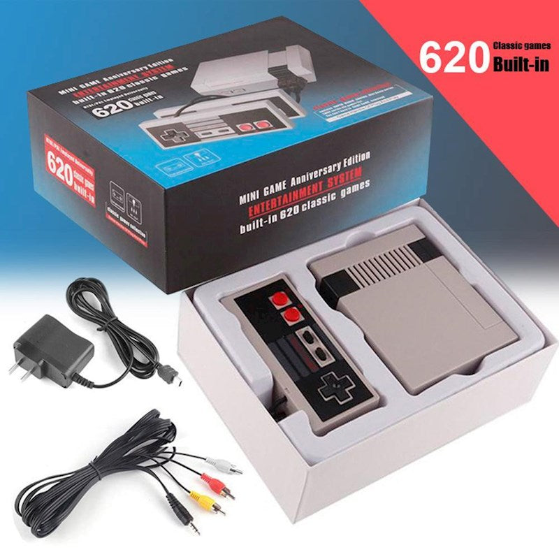 Classic Game Console with 620 Built-In Games | Plug-and-Play with Dual Controllers for Family Fun and Nostalgic Gaming