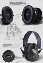 Electronic Noise Reduction Earmuffs | Adjustable, Lightweight with 3.5mm Audio Jack for Shooters and Hunters