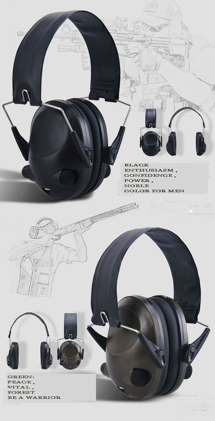 Electronic Noise Reduction Earmuffs | Adjustable, Lightweight with 3.5mm Audio Jack for Shooters and Hunters