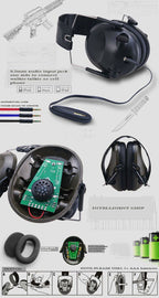Electronic Noise Reduction Earmuffs | Adjustable, Lightweight with 3.5mm Audio Jack for Shooters and Hunters