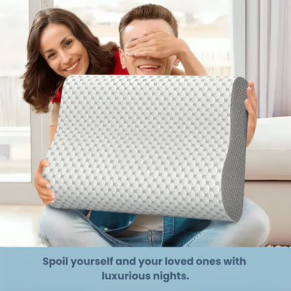 Orthopaedic Memory Foam Pillow | Ergonomic B-Shape Design & Adjustable Height for Neck and Spine Support