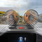 360° Adjustable Dual Head Car Cooling Fan | USB & Cigarette Lighter Compatible for Cars, Trucks & RVs