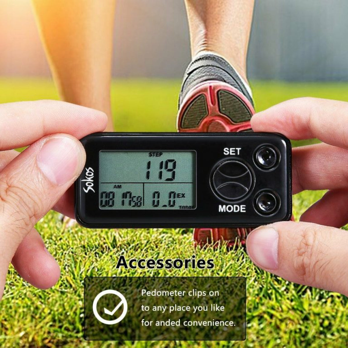 Best Walking 3D Pedometer with Clip and Strap plus. 30 Days Memory, Accurate Step Counter. PREMIUM