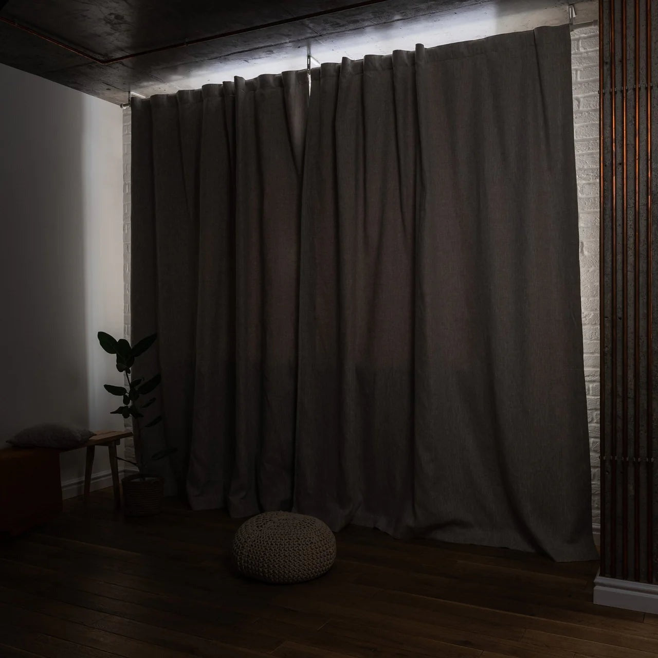 Thermal Insulated Blackout Linen Curtains | 100% Light Blocking & Heat Isolation for Winter and Summer Use