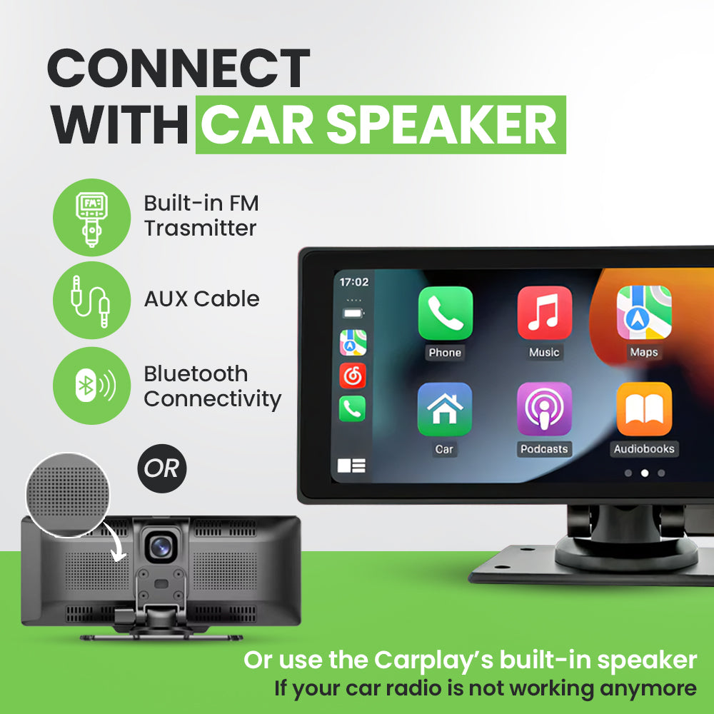 Portable CarPlay & Android Auto Display | 10.26-Inch Touchscreen, Hands-Free Control & Easy Installation for All Vehicles