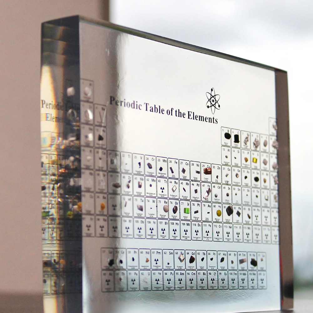 Illuminated Periodic Table with Real Elements | Premium Acrylic Display for Educational Use and Home Decor