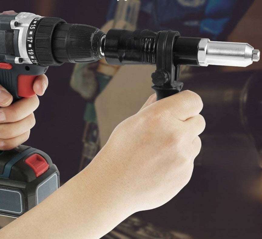 Cordless Rivet Tool for Drill | Efficient, Versatile Adapter with 4 Nozzles for Quick Electrical Riveting Tasks