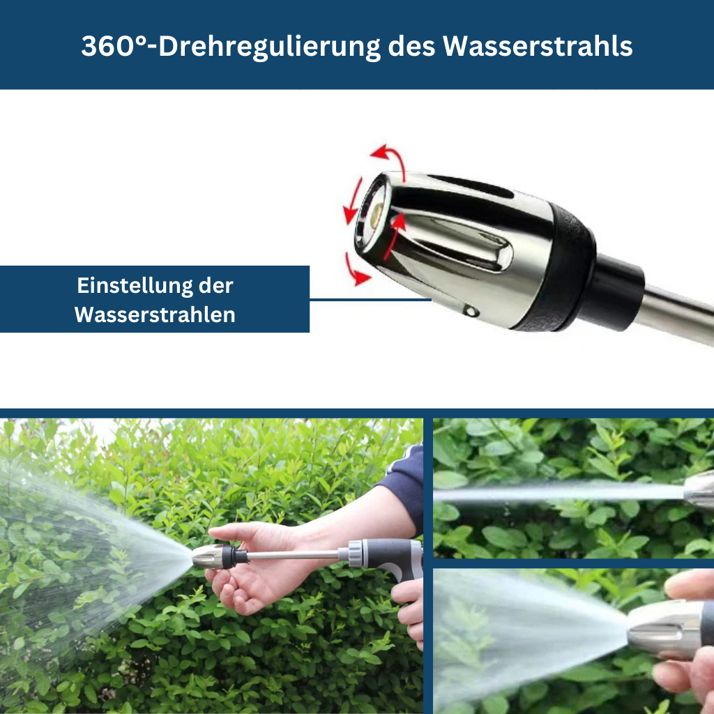 Portable High Pressure Washer with Adjustable Nozzle for Car Washing, Patio Cleaning &amp; Outdoor Surfaces