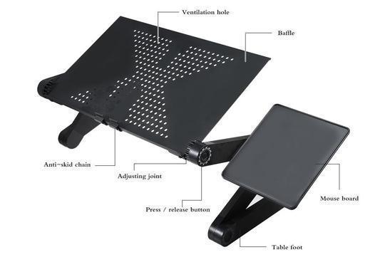 Ergonomic Adjustable Laptop Stand - Folding Bed Desk Table for Comfort and Productivity