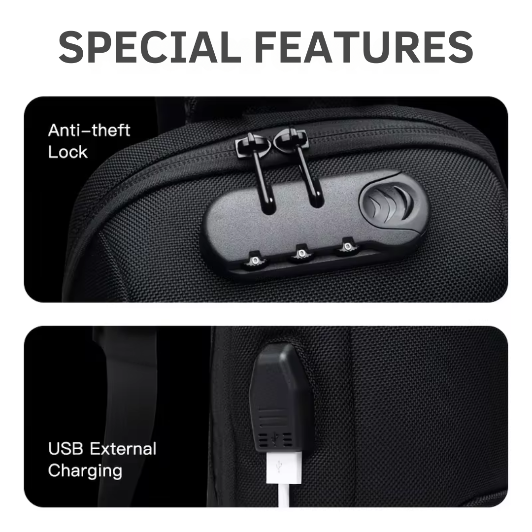 Anti-Theft Crossbody Charging Bag | Waterproof, USB Charging Port & Secure for Travel and Daily Use