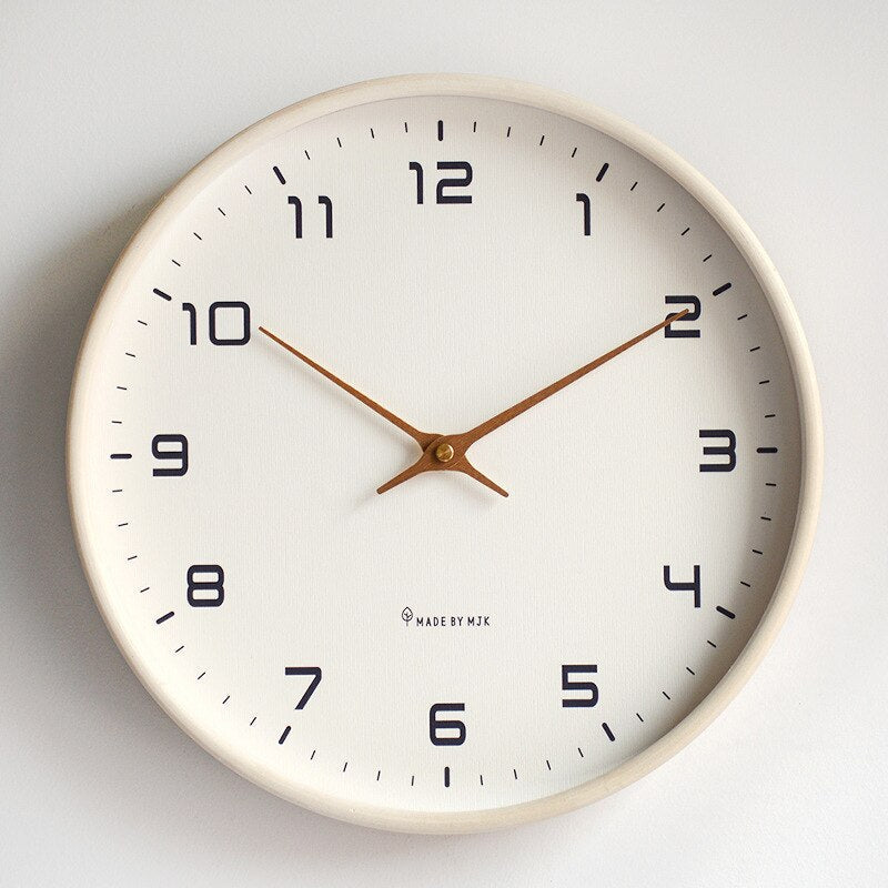 Scandinavian Wall Clock - Minimalist Design with Easy-to-Read Numbers for Home Decor & Office Use
