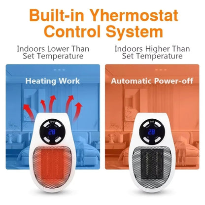 Compact Electric Heater - Portable USB & Plug-In Mini Space Heater for Home Office, Bedroom, and Travel Use