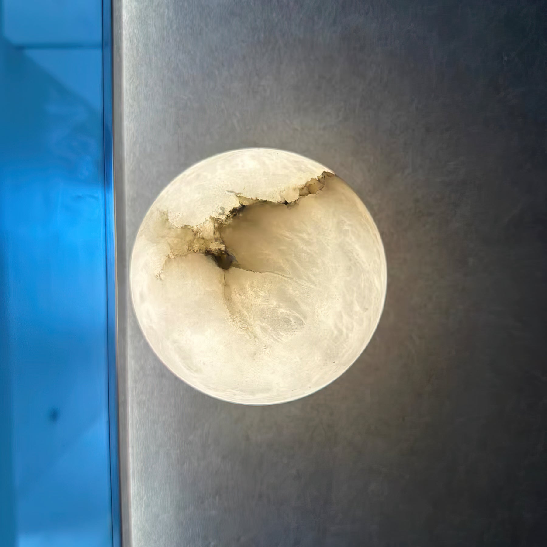 LED Mini Orb Wall Lamp - Alabaster Finish - Modern Lighting for Hallway & Bedroom Decor