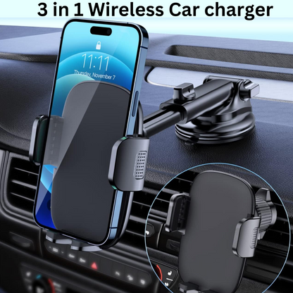 3 in 1 Wireless Car Fast Charger - Auto-Precise Alignment with intelligente sensors