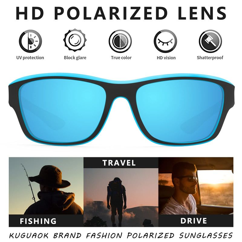 Men’s Polarized Sports Sunglasses | Anti-Glare, UV400 Protection for Fishing & Outdoor Activities