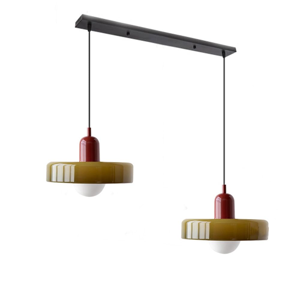 LED Glass Pendant Light with 2 Heads - Modern Design for Kitchen Island & Dining Room Lighting