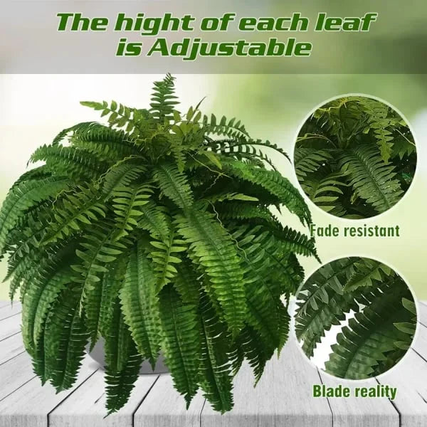 UV Resistant Artificial Boston Fern | Lifelike, Waterproof & Perfect for Indoor/Outdoor Décor