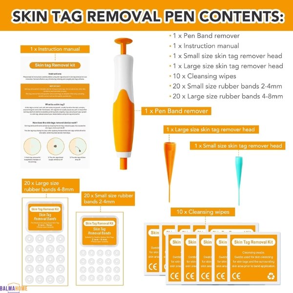 2-in-1 Skin Tag Remover Device Kit for Adults - Auto Micro Skin Tag, Mole & Wart Removal Tools, Portable for Home Use