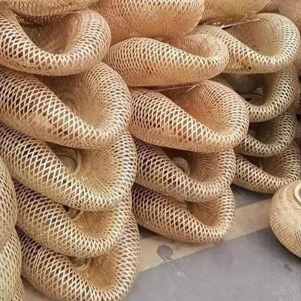 Handwoven Bamboo Pendant Light Fixture - Eco-Friendly Lighting for Living Room & Dining Areas