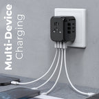 Universal Travel Power Adapter | Compact, Multi-Plug Design with 4 USB Ports for Global Charging Needs