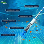 Cordless Rechargeable Pool Vacuum Cleaner | 3-in-1 Design for Efficient Cleaning & Maintenance