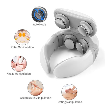 Neck Massager with Heat | 4D Massage Technology, TENS Pulse & Remote Control for Neck and Shoulder Pain Relief