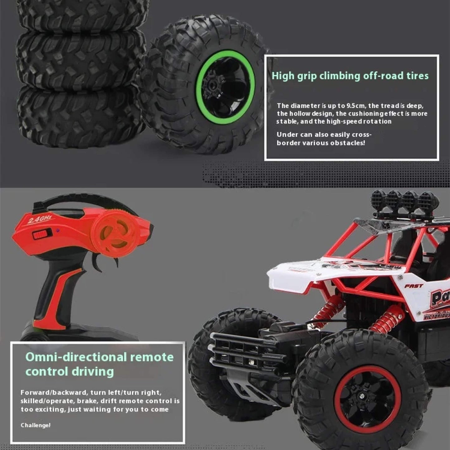 4WD RC Rock Crawler Off-Road Remote Control Car - High-Performance Adventure Truck