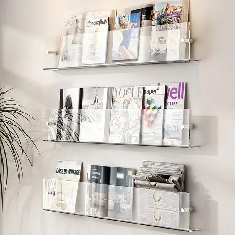Wall-Mounted Floating Shelves for Home Storage & Display - Modern Wood Design for Living Room & Bedroom
