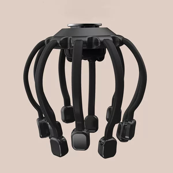 Smart Electric Scalp Massager | 10 Vibrating Heads, Bluetooth & Adjustable Intensity for Stress Relief and Better Sleep