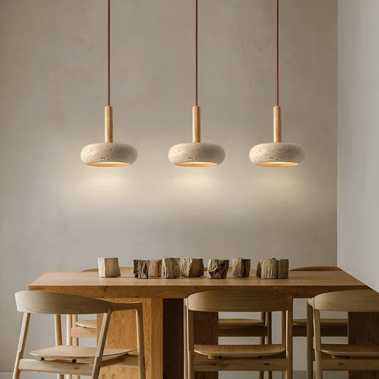 LED Wabi Sabi Japanese Ceiling Light - Retro Stone Fixture for Modern Home Decor & Ambient Lighting