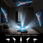 Portable Ultra-HD 4K Projector, 180° Rotable