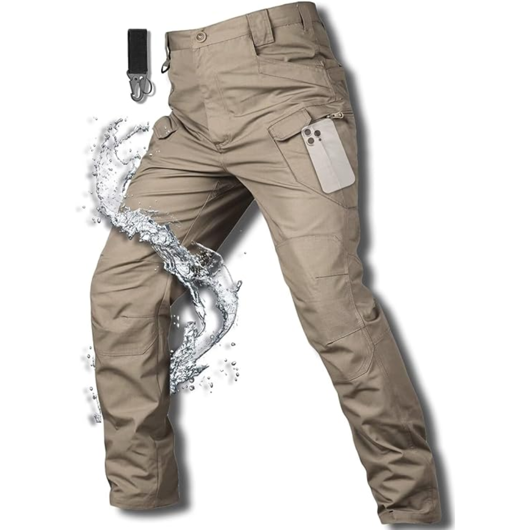 Waterproof Tactical Fleeced Lined Trousers | 10 Pockets, Reinforced Knees & Ideal for Outdoor Work and Sports