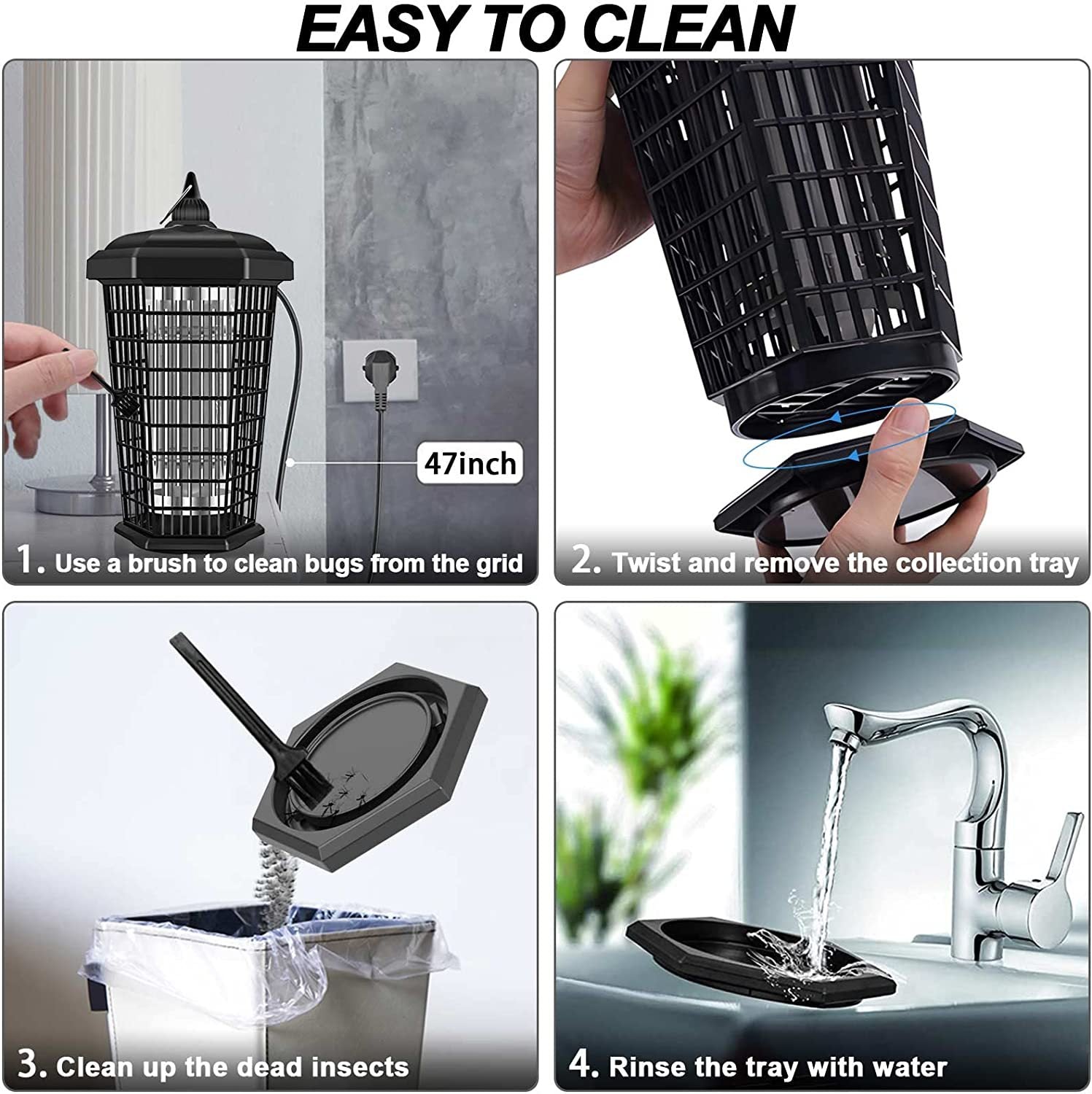 Moth Killer Lamp | 30W Waterproof Bug Zapper for Moths, Mosquitoes & Flying Insects in Home, Patio & Garden