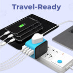 Universal Travel Power Adapter | Compact, Multi-Plug Design with 4 USB Ports for Global Charging Needs