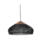 Rattan Pendant Light Fixture - Bohemian Style Hanging Lamp for Living Room, Dining Room & Kitchen Decor