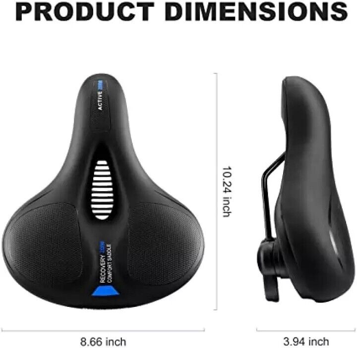 Soft Memory Foam Bicycle Saddle | Waterproof, Non-Slip & Reflective Cushion for Men and Women Cycling