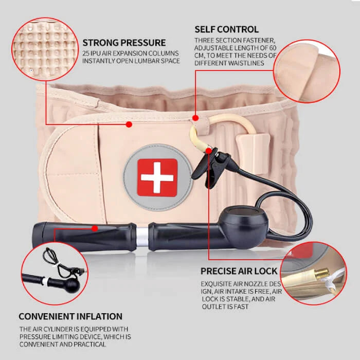Decompression Lumbar Support Belt | Ergonomic, Inflatable & Comfortable for Pain Relief and Back Support