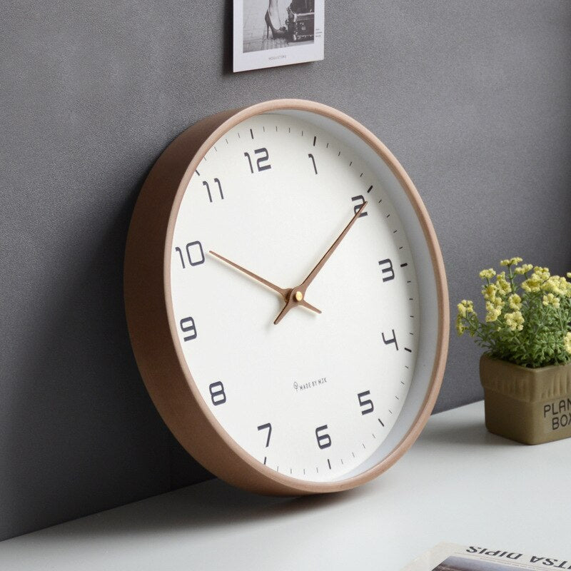 Scandinavian Wall Clock - Minimalist Design with Easy-to-Read Numbers for Home Decor & Office Use