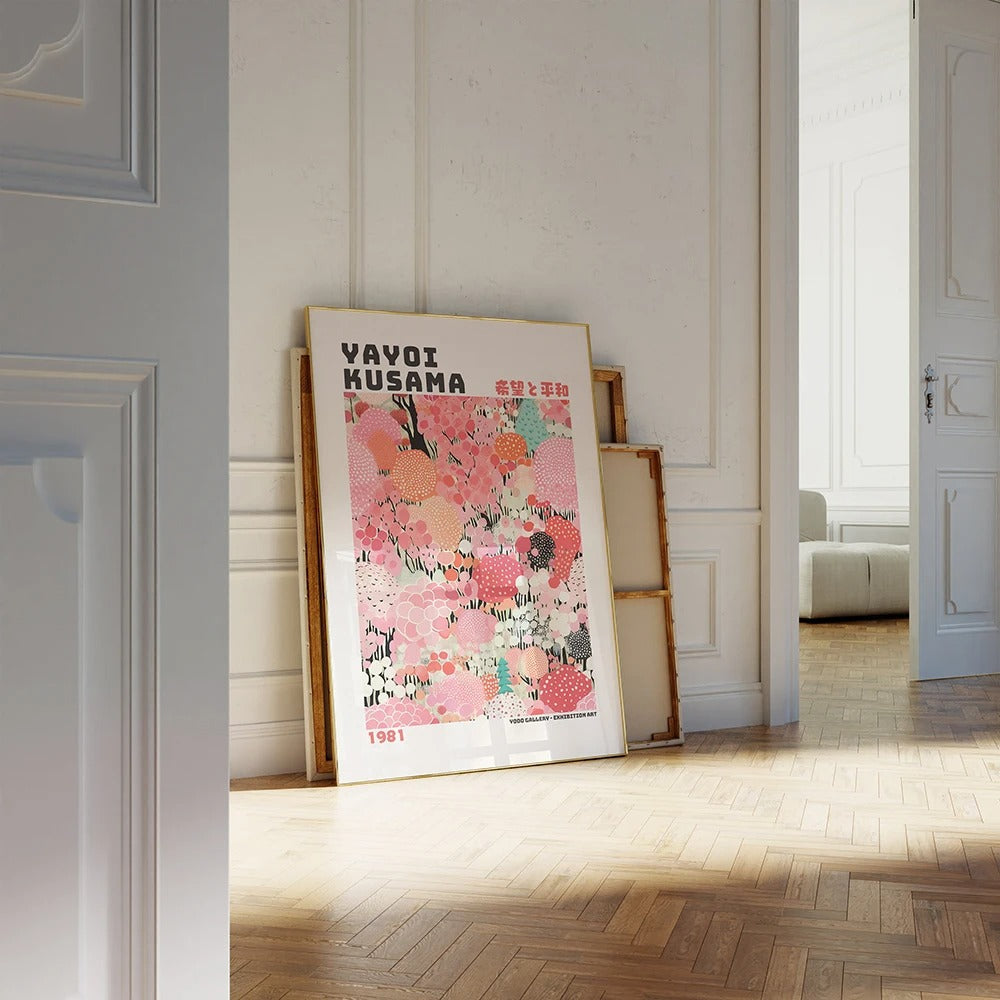 Yayoi Kusama 1981 Art Print - Yodo Gallery Exhibition Artwork for Home Decor & Art Collectors