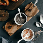 Provence Ceramic Spice Jar Set with Lids - Kitchen Storage Containers for Seasoning & Herbs