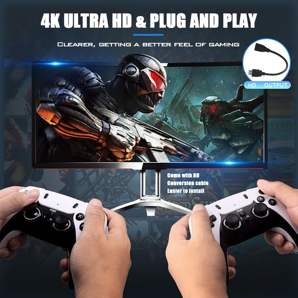 Wireless Retro Gaming Stick | 40,000+ Built-in Games, 4K HDMI Output & Wireless Controller for Nostalgic Gaming Fun